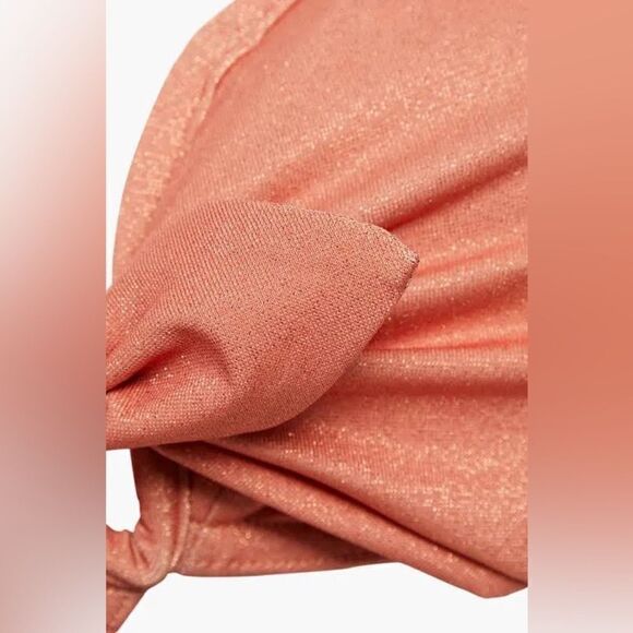 Zimmerman NWT Bow-embellished bandeau bikini top Peach Size 4 $258 - Picture 3 of 12